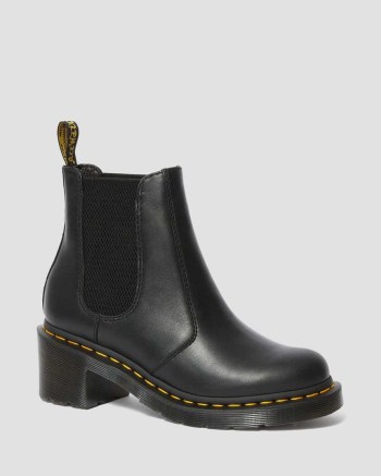 Dr Martens Cadence Leather Heeled Chelsea Cizmy Damske Čierne | 2851-TZMJW